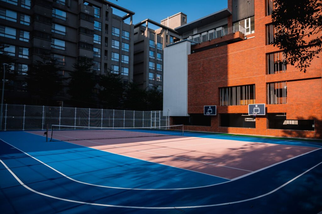 Outdoor sports court on the LUYA campus